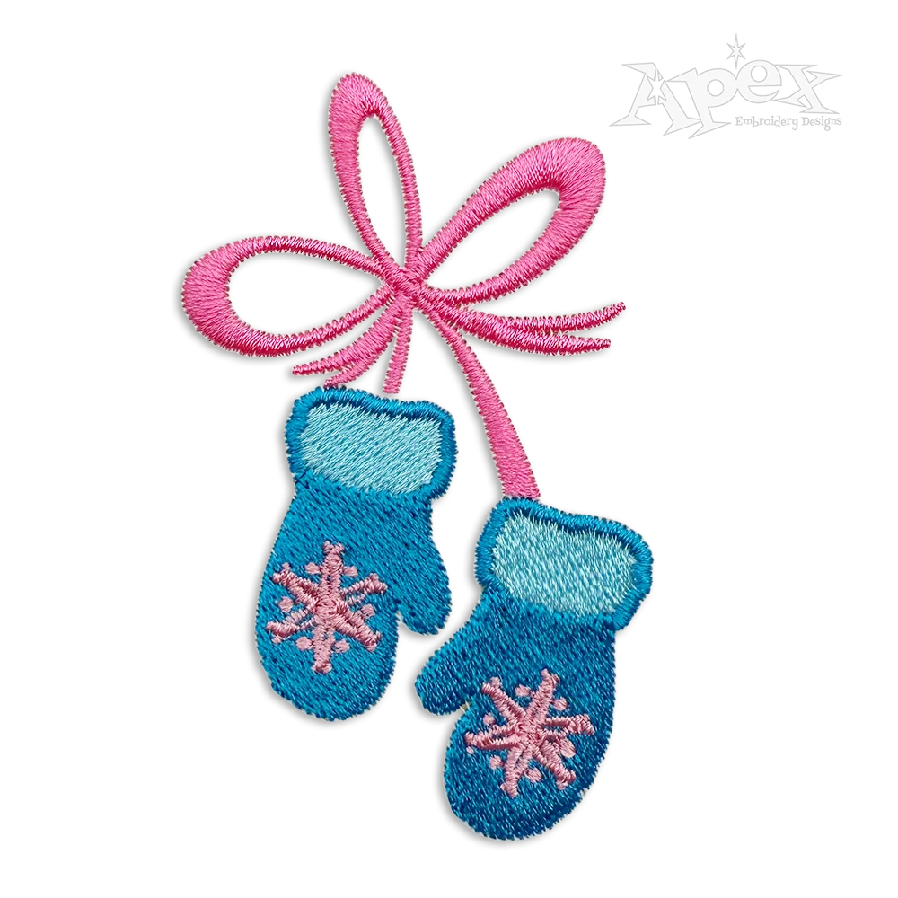 Winter Mitten Gloves Machine Embroidery Design - Apex