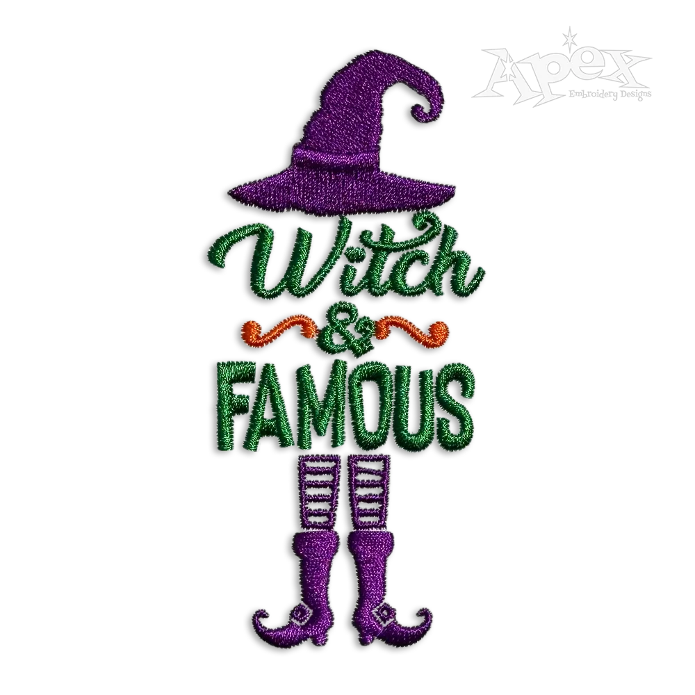 Witch and Famous Halloween Machine Embroidery Design