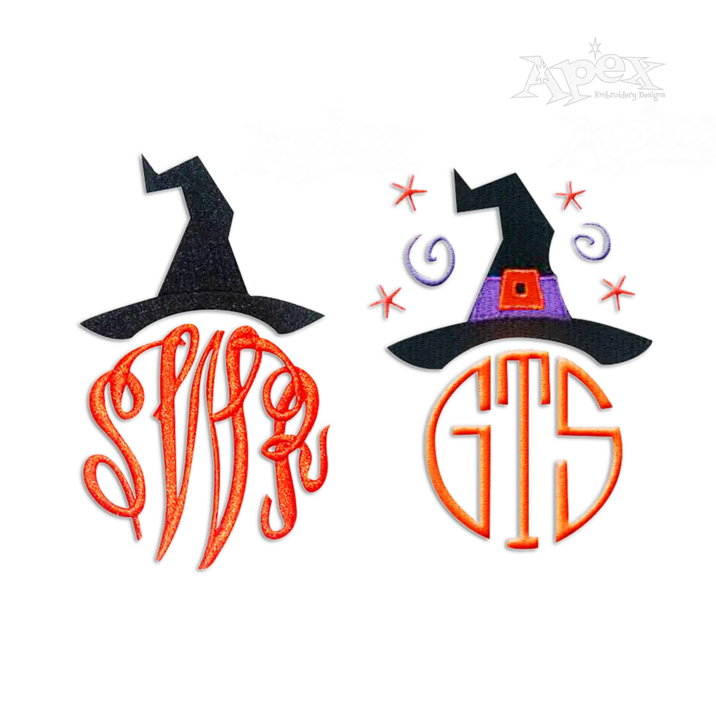 Witches Hat Monogram Design Frames Digitized