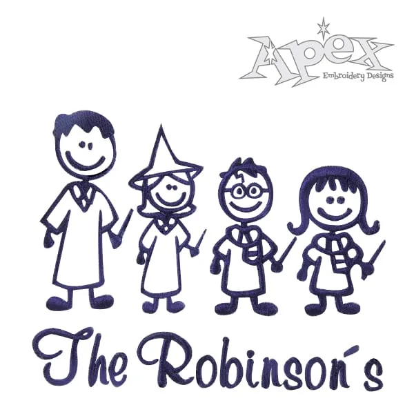 Wizards Stick People Embroidery Designs