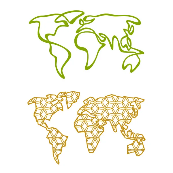 World Map Decor SVG Cuttable Design