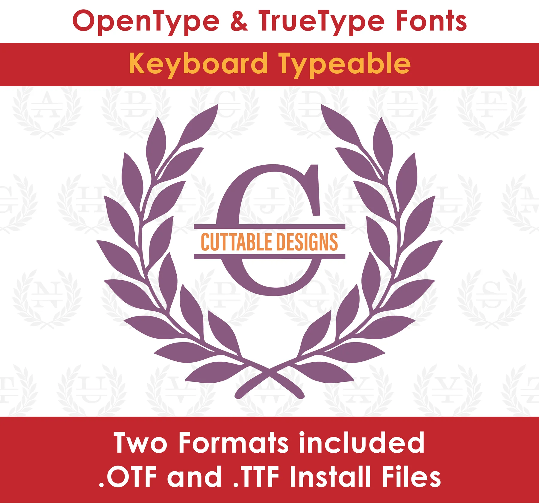 Wreath Split True Type Font