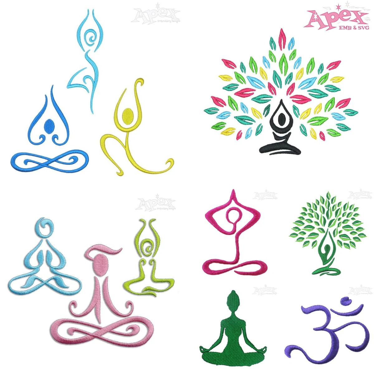 Yoga Embroidery Designs Bundle thumbnail