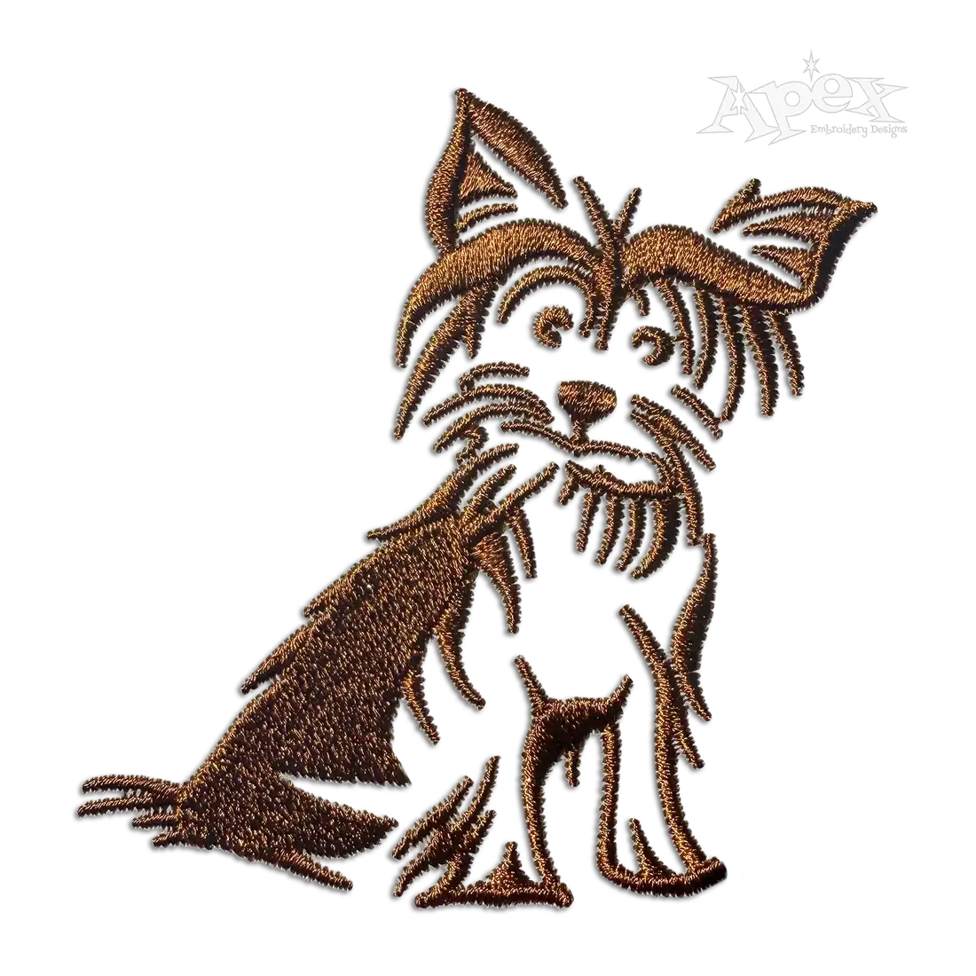 Yorkshire Terrier Yorkie Dog Machine Embroidery Design Digitizing by Apex