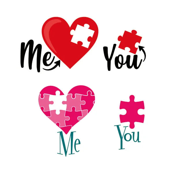 You've Got a Piece of My Heart You Complete Me Puzzle SVG Cuttable Design