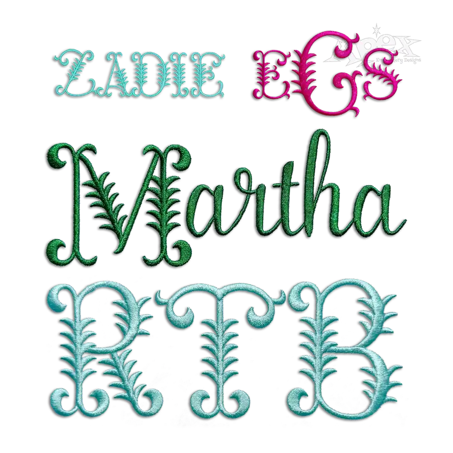 Zadie Machine Embroidery Font by Apex All