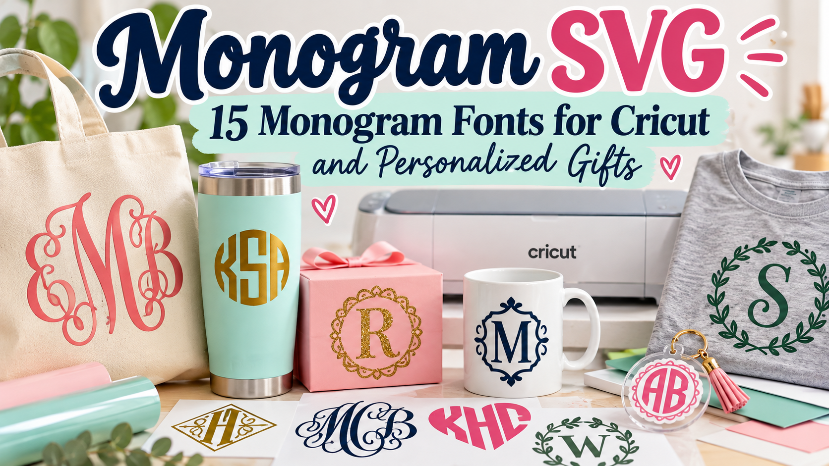 Monogram SVG: 15 Monogram Fonts for Cricut and Personalized Gifts