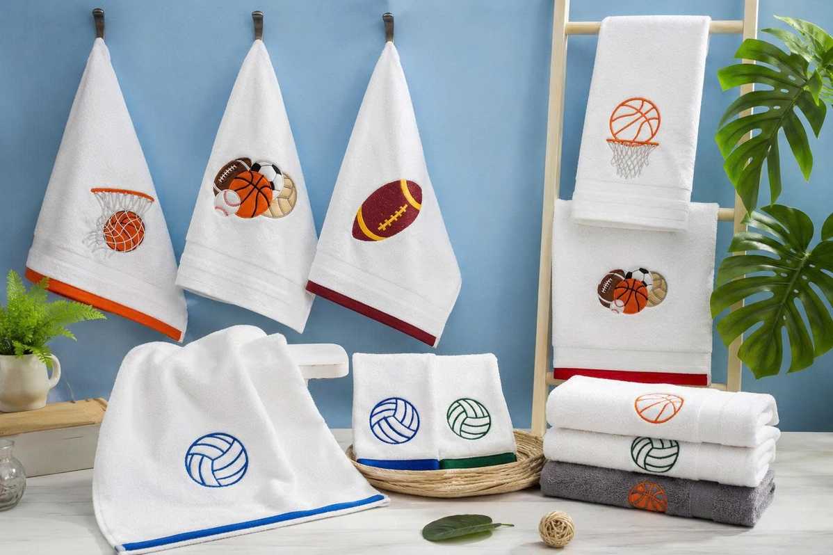 Sports-Inspired Towel Embroidery Designs towels for student