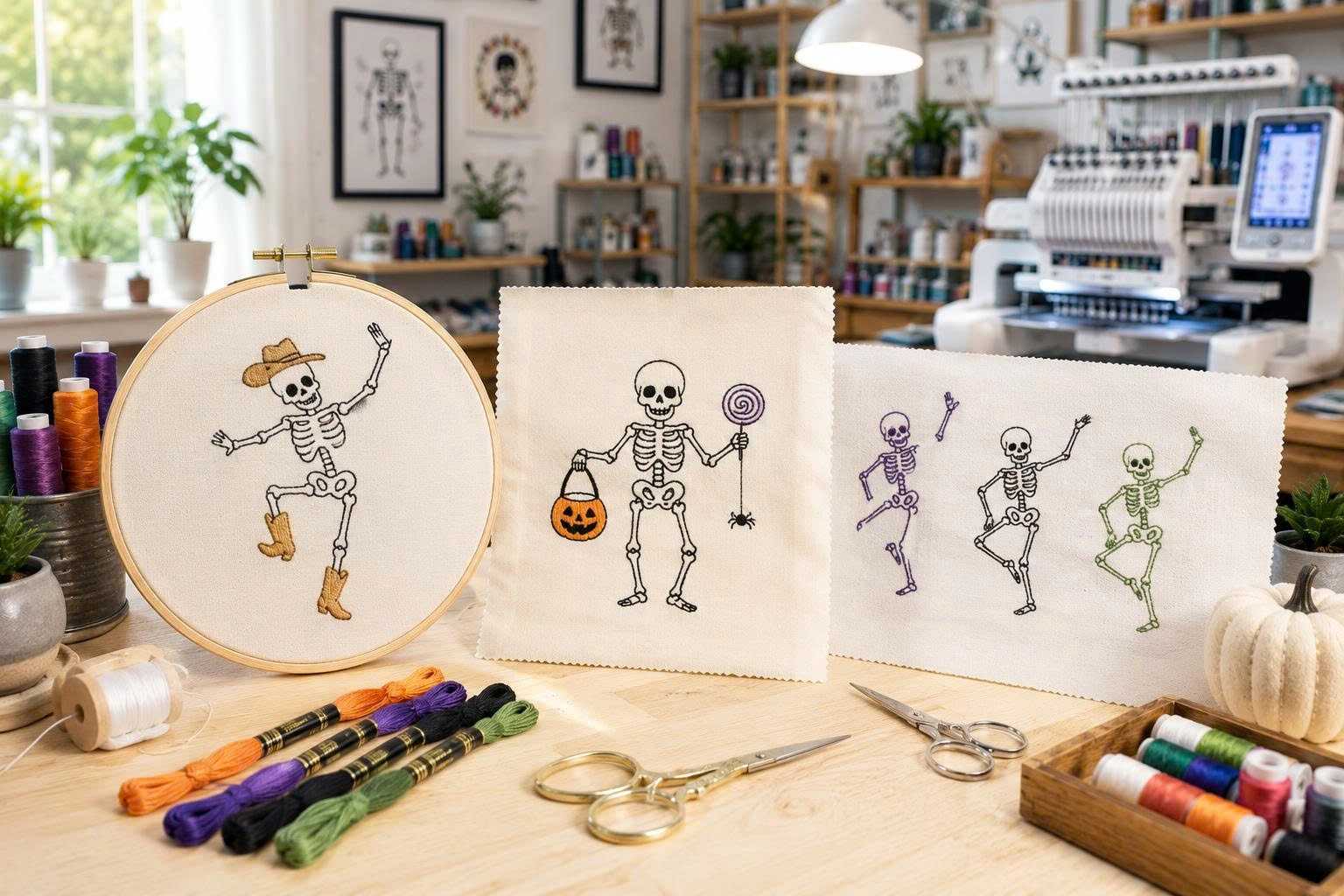 Future trends in Halloween skeleton embroidery patterns