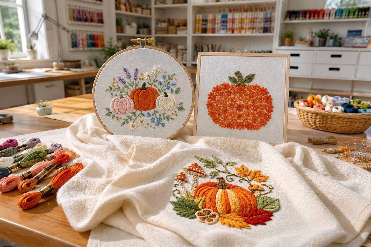 Top pumpkin embroidery patterns to try this autumn