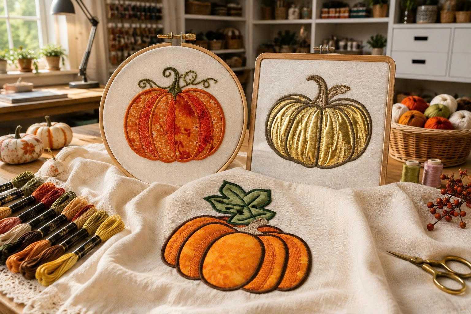 Pumpkin appliqué designs