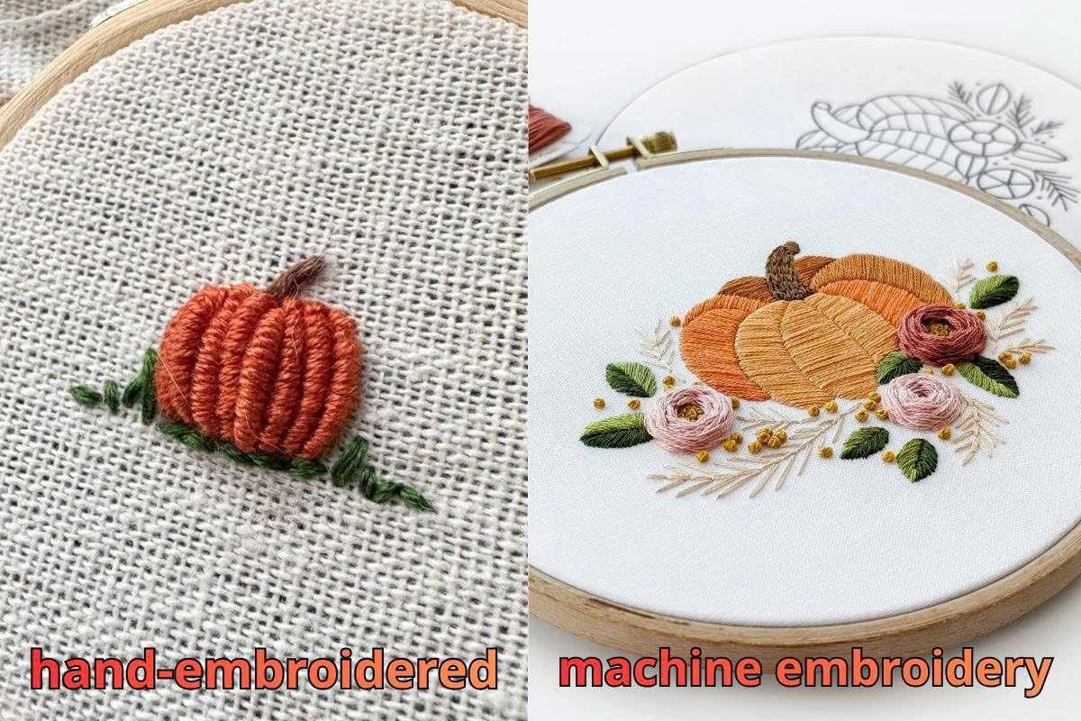 Machine embroidery vs. hand embroidery