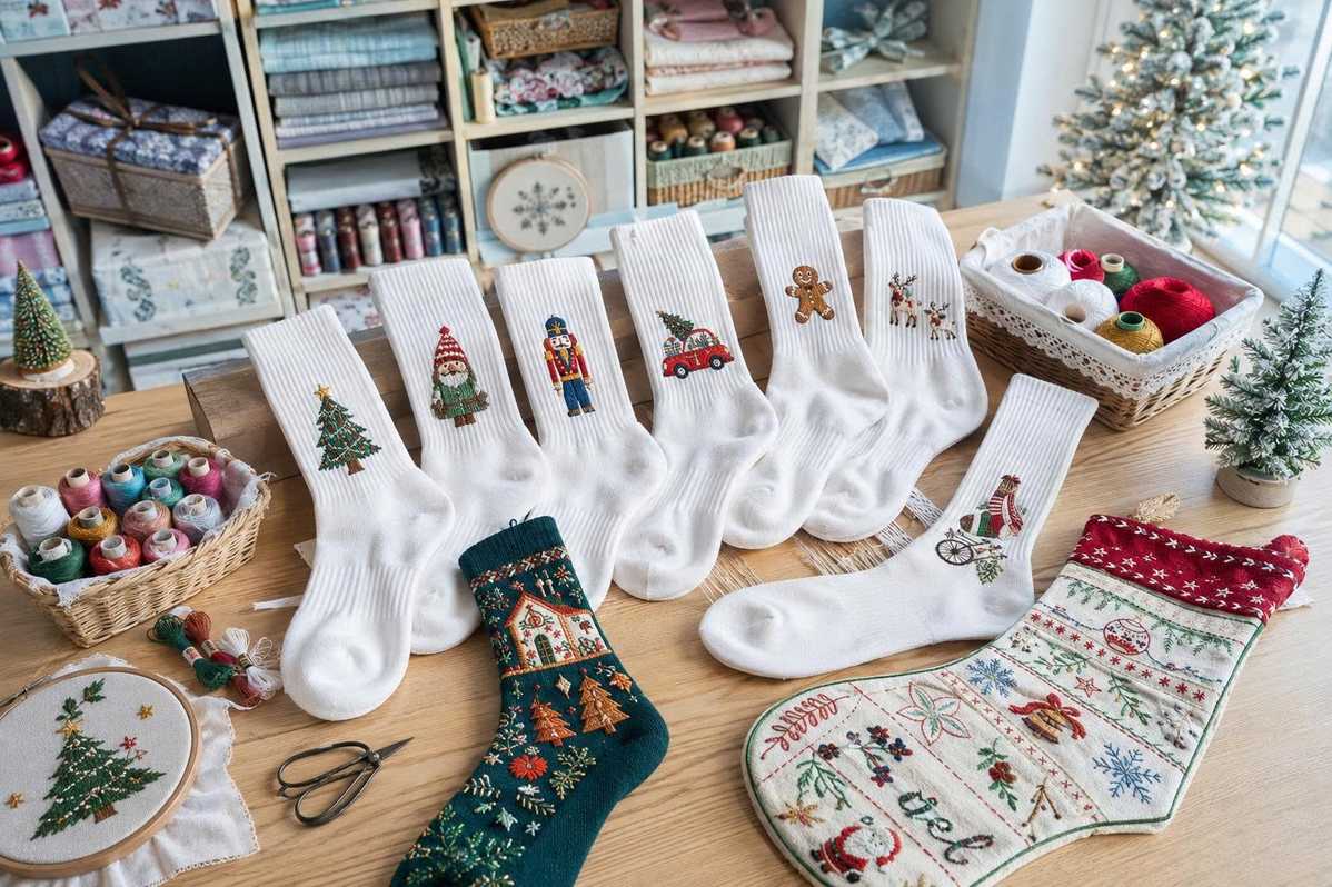 The most popular themes for Christmas stocking embroidery patterns