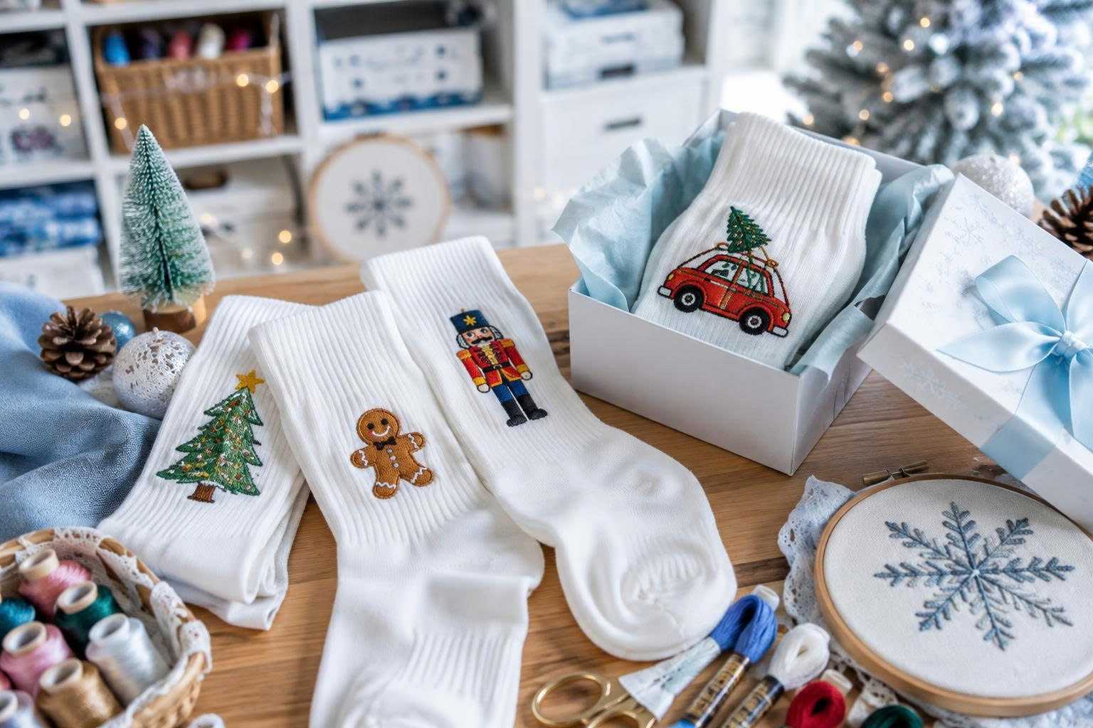 How personalized embroidered designs on Christmas stockings create meaningful gifts.