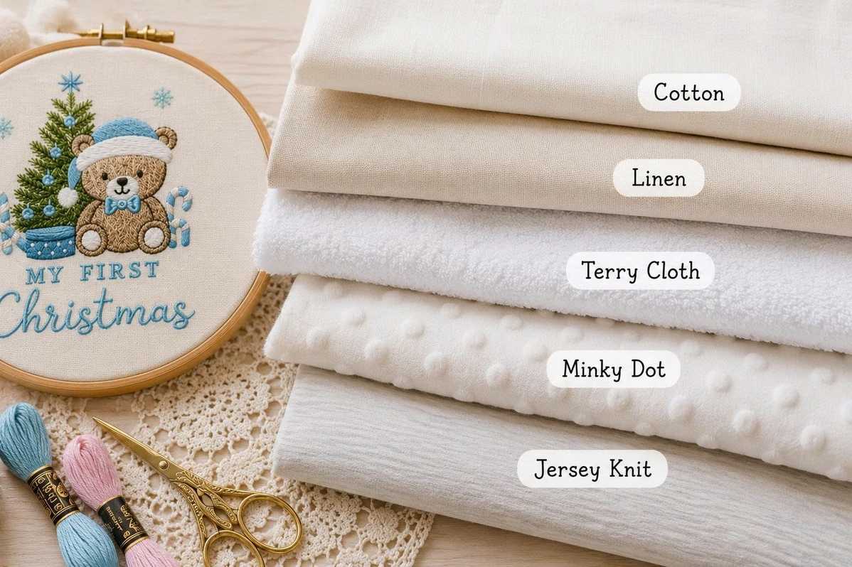 The best fabrics for a baby's first Christmas embroidery designs