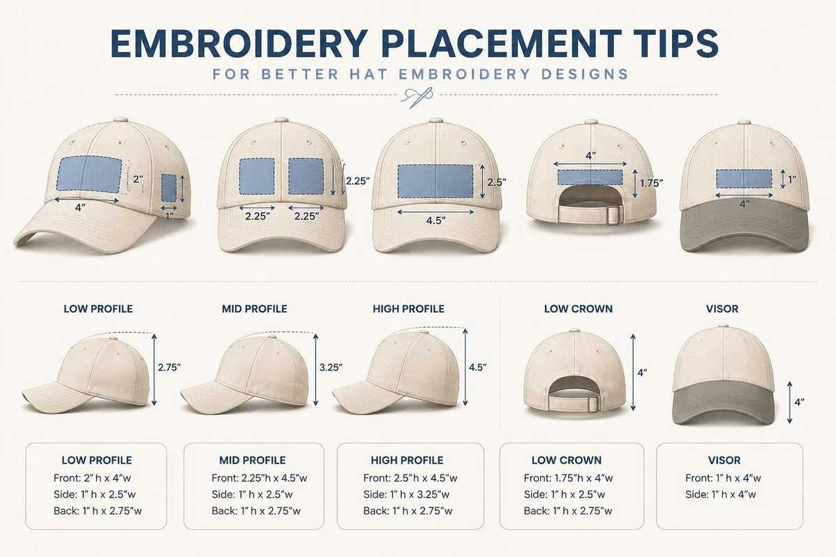 Tips for determining placement to achieve better hat embroidery designs