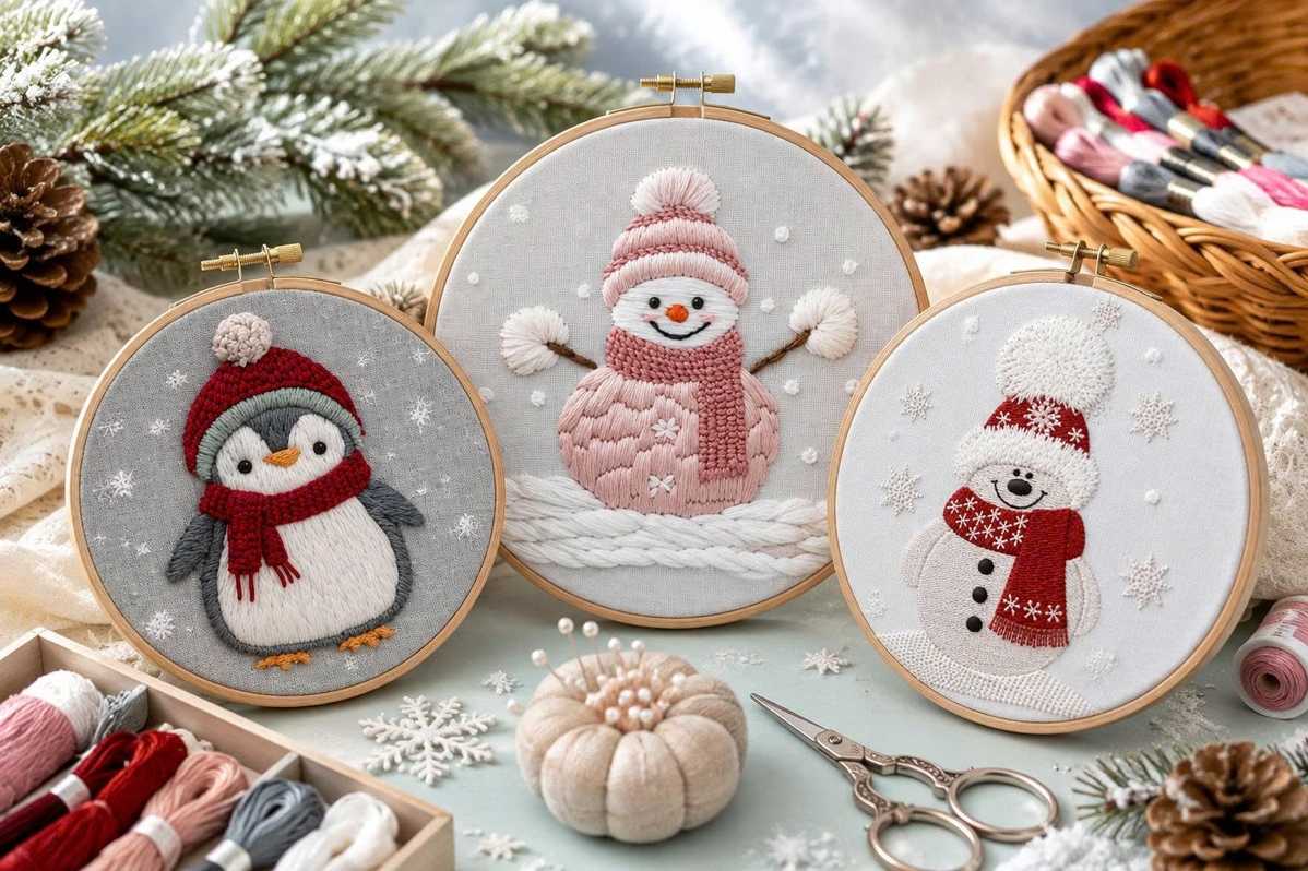 The growing popularity of snowman embroidery designs in machine embroidery.