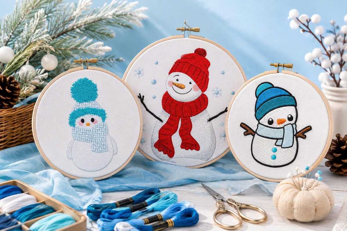 Popular snowman embroidery patterns