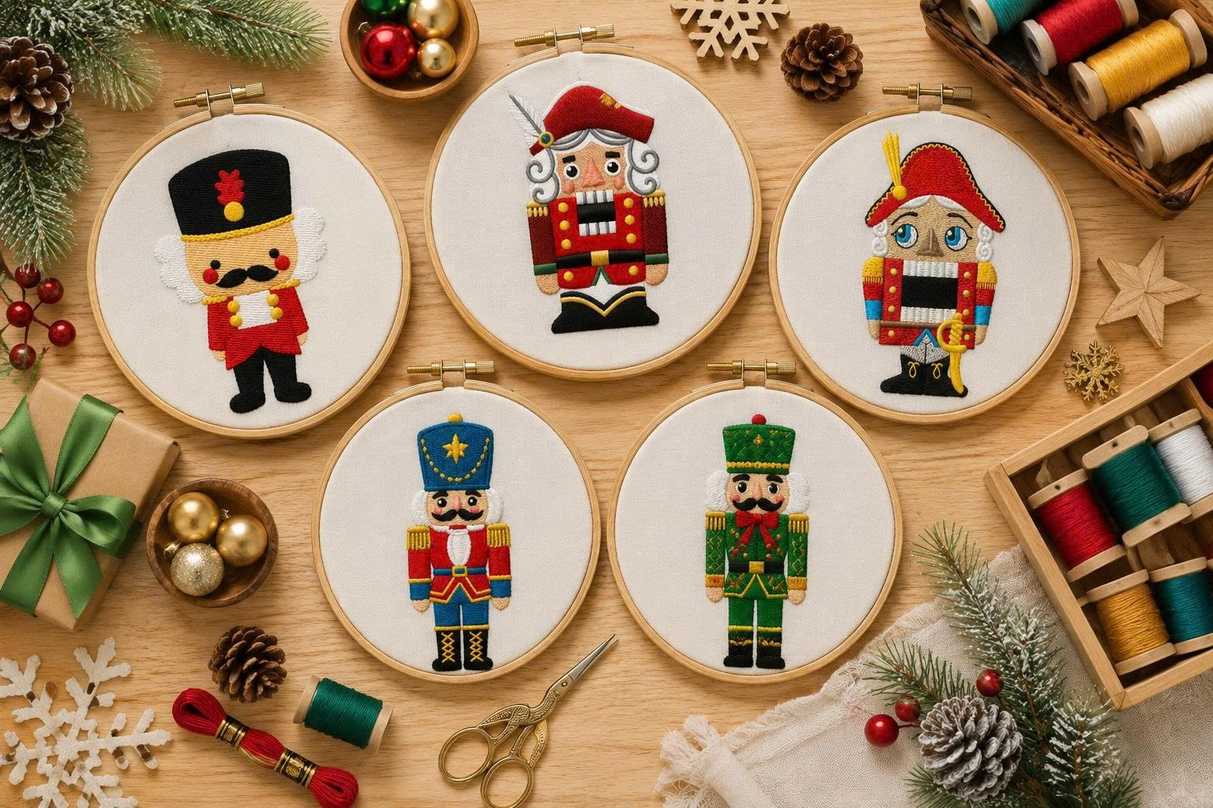 The most popular "Nutcracker" embroidery pattern styles