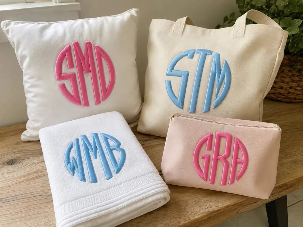 This is a strong fit for classic monogram gifts, towels, robes, bags, pillows, and items where the initials need to feel arranged instead of just typed.