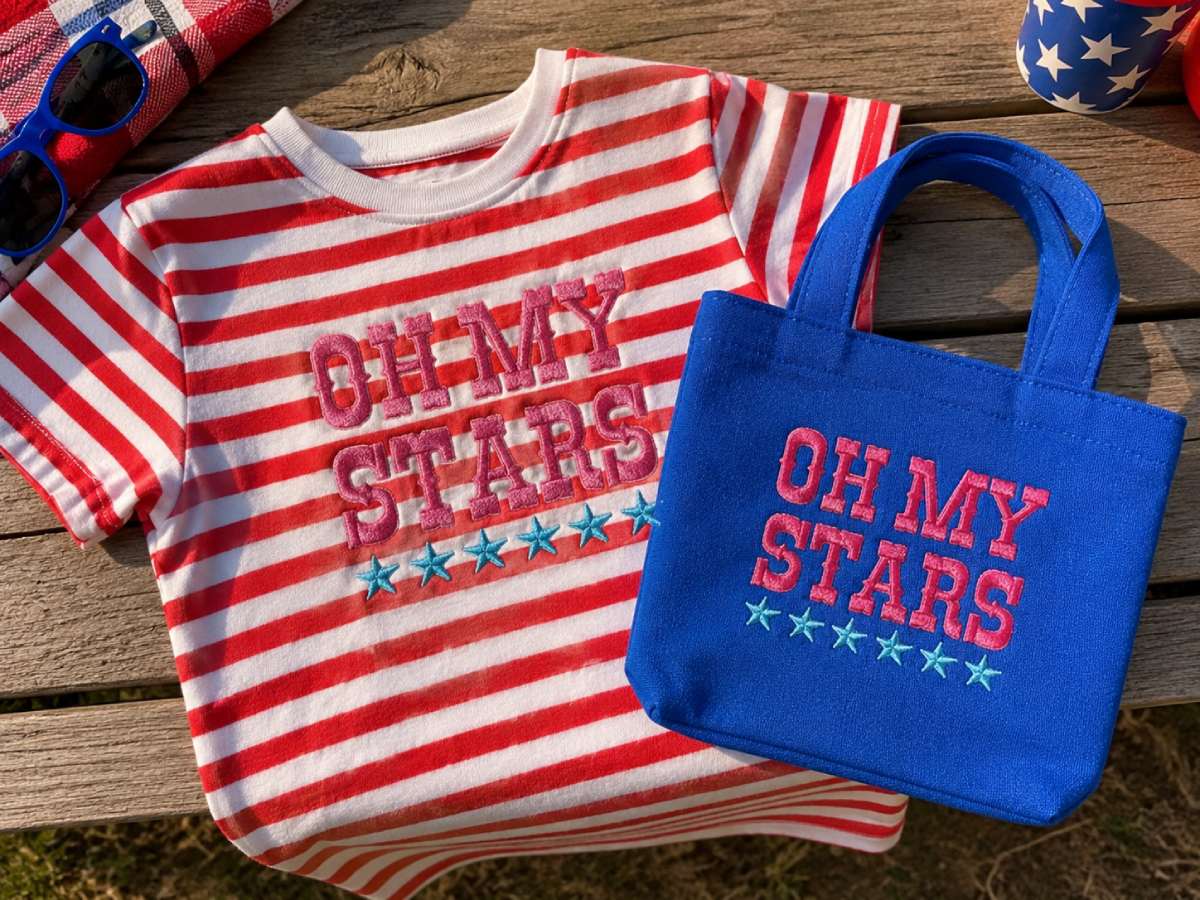 Stars are simple, but they do a lot of work in Fourth of July embroidery.