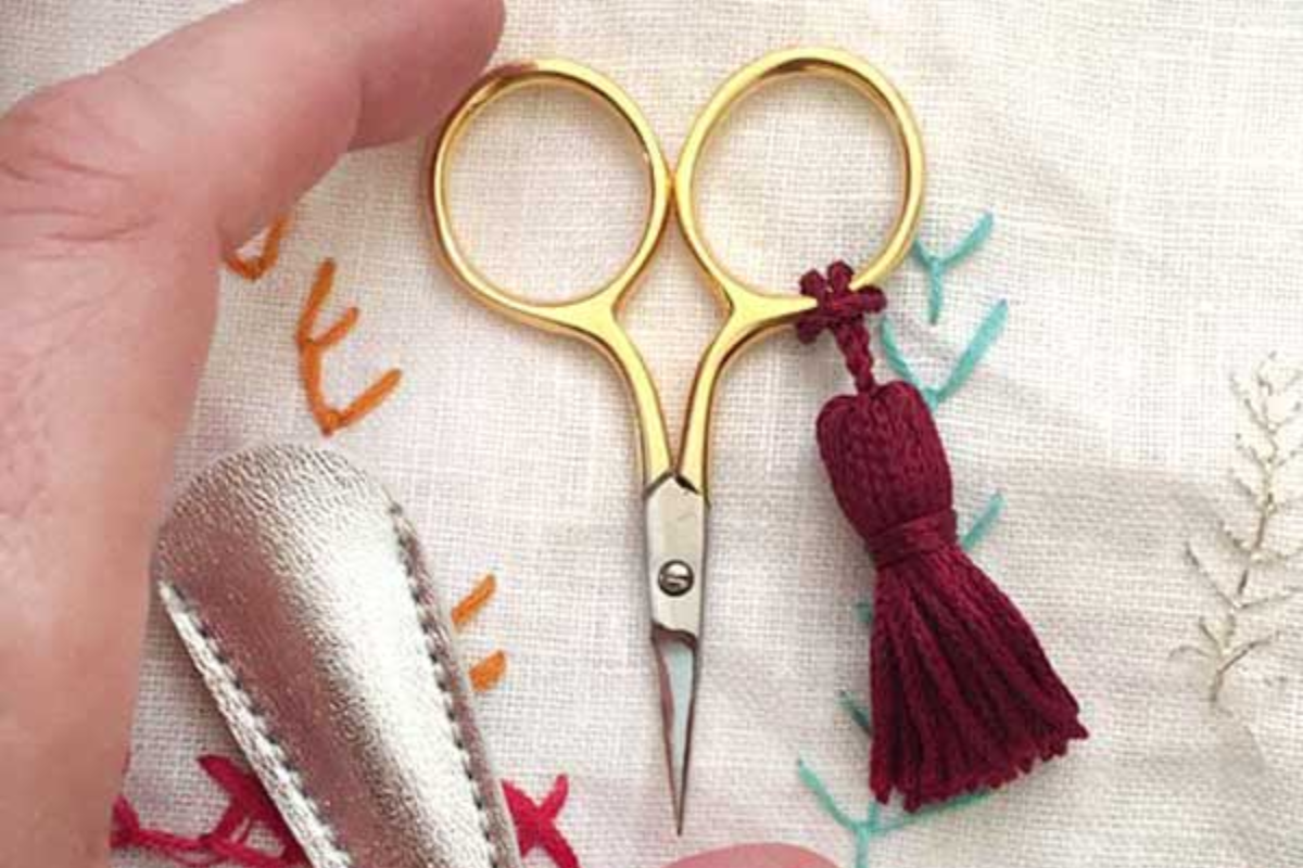 A small pair of embroidery