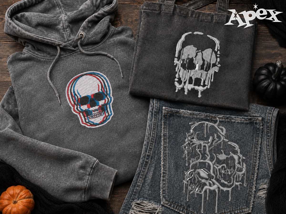 These designs usually work best on adult clothing, streetwear-inspired projects, costume pieces, patches, Halloween party outfits, or darker decor.