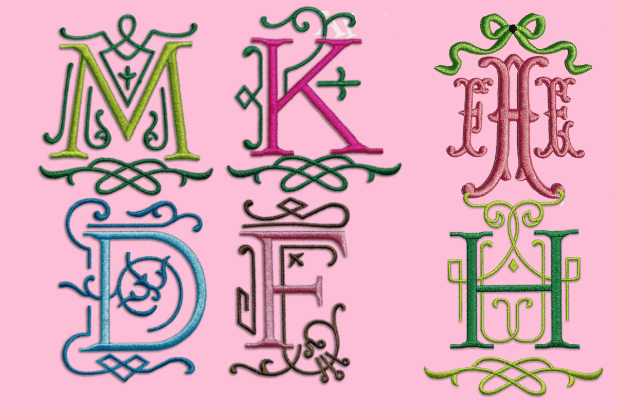 Decorative and Ornamental Fonts embroidery