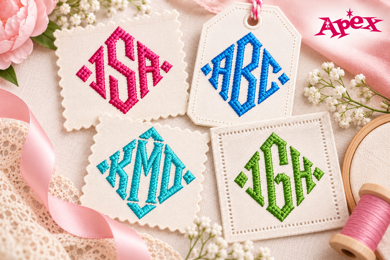 Diamond Master Embroidery Font Color Samples