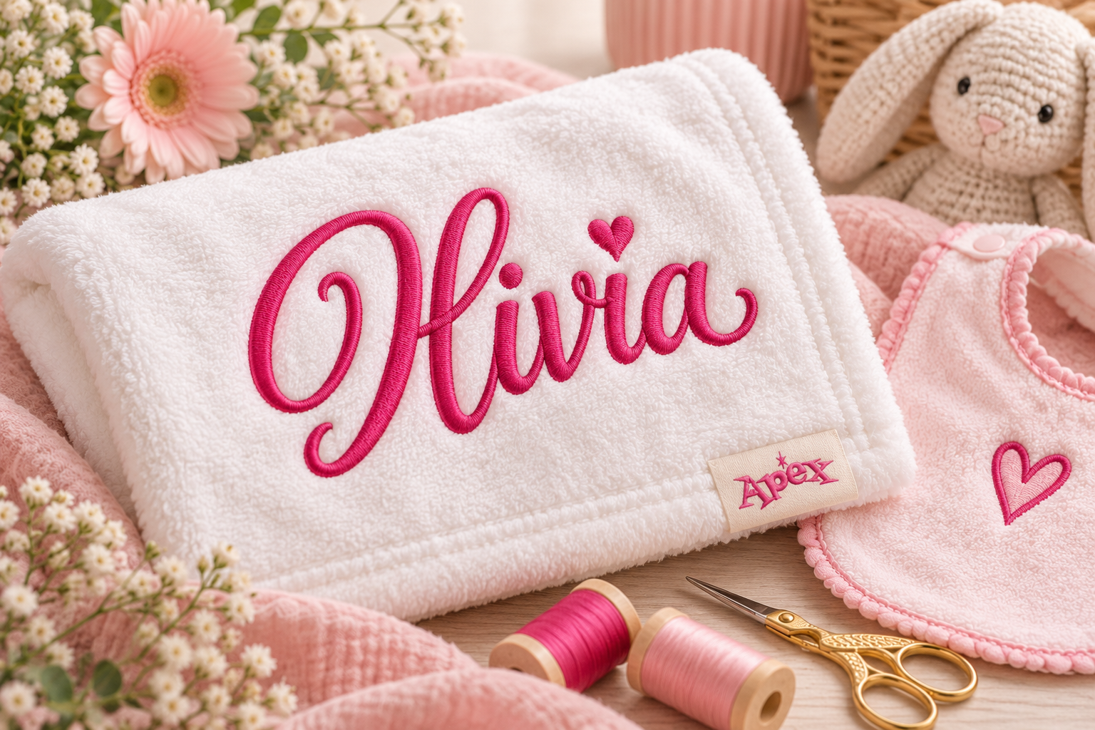 Fancy Script Embroidery Font for Names