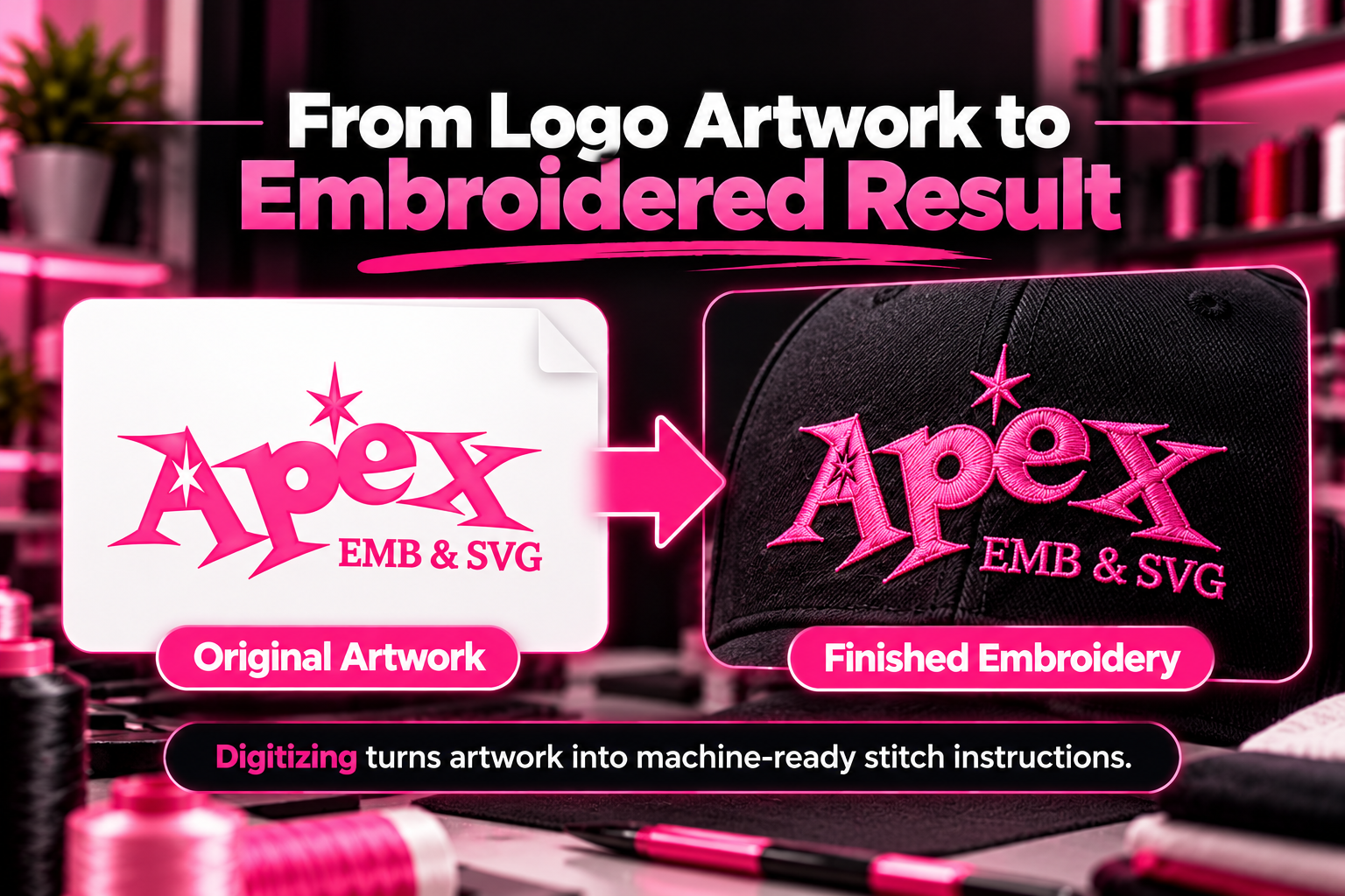Get Your Logo Converted to DST with Apex Embroidery Designs