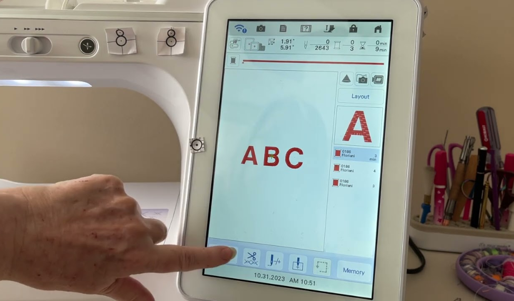 A computer font defines letter appearance and embroidery font defines how letters are stitched