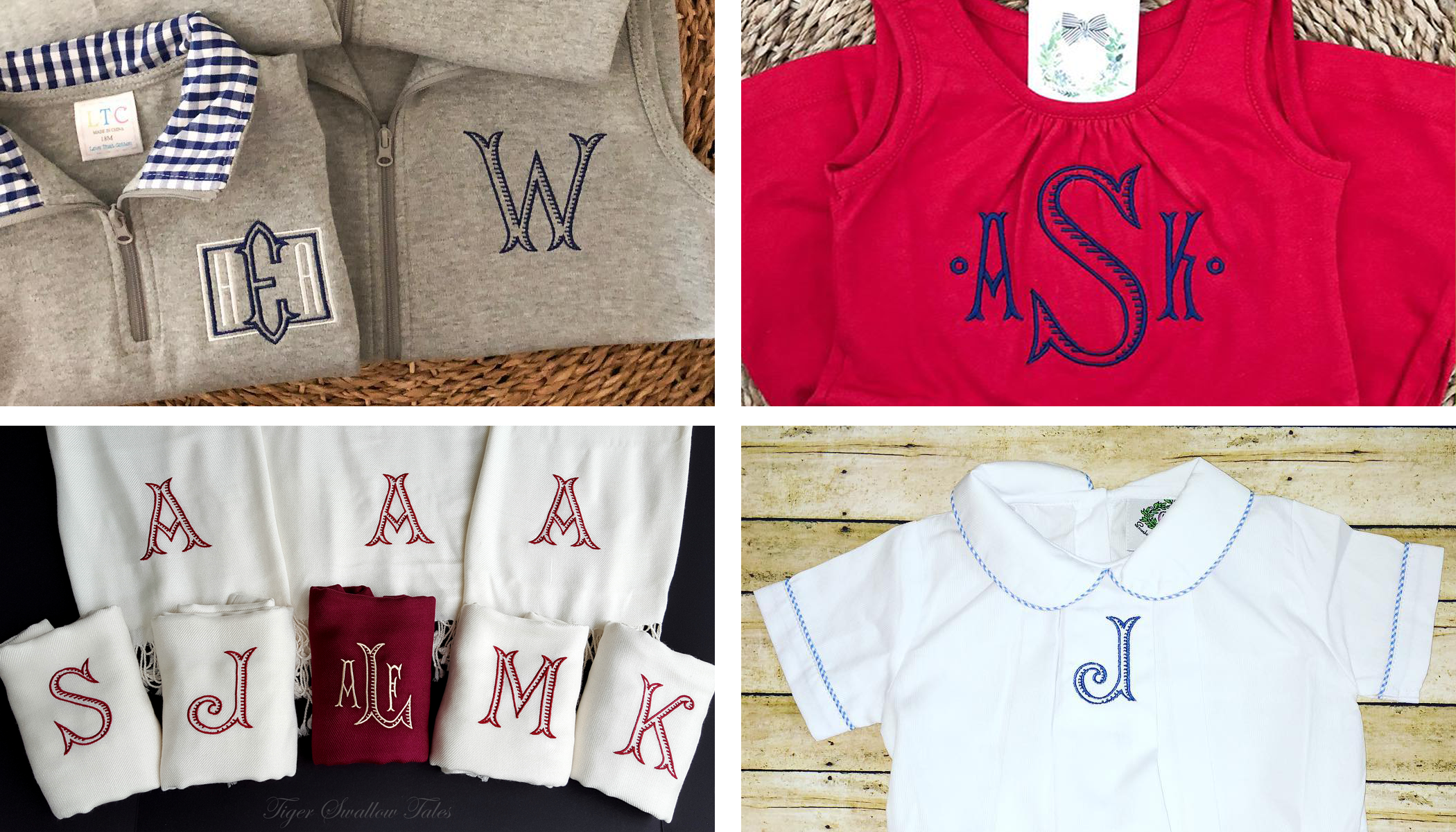 Ribbed Monogram Embroidery Font - Clothes