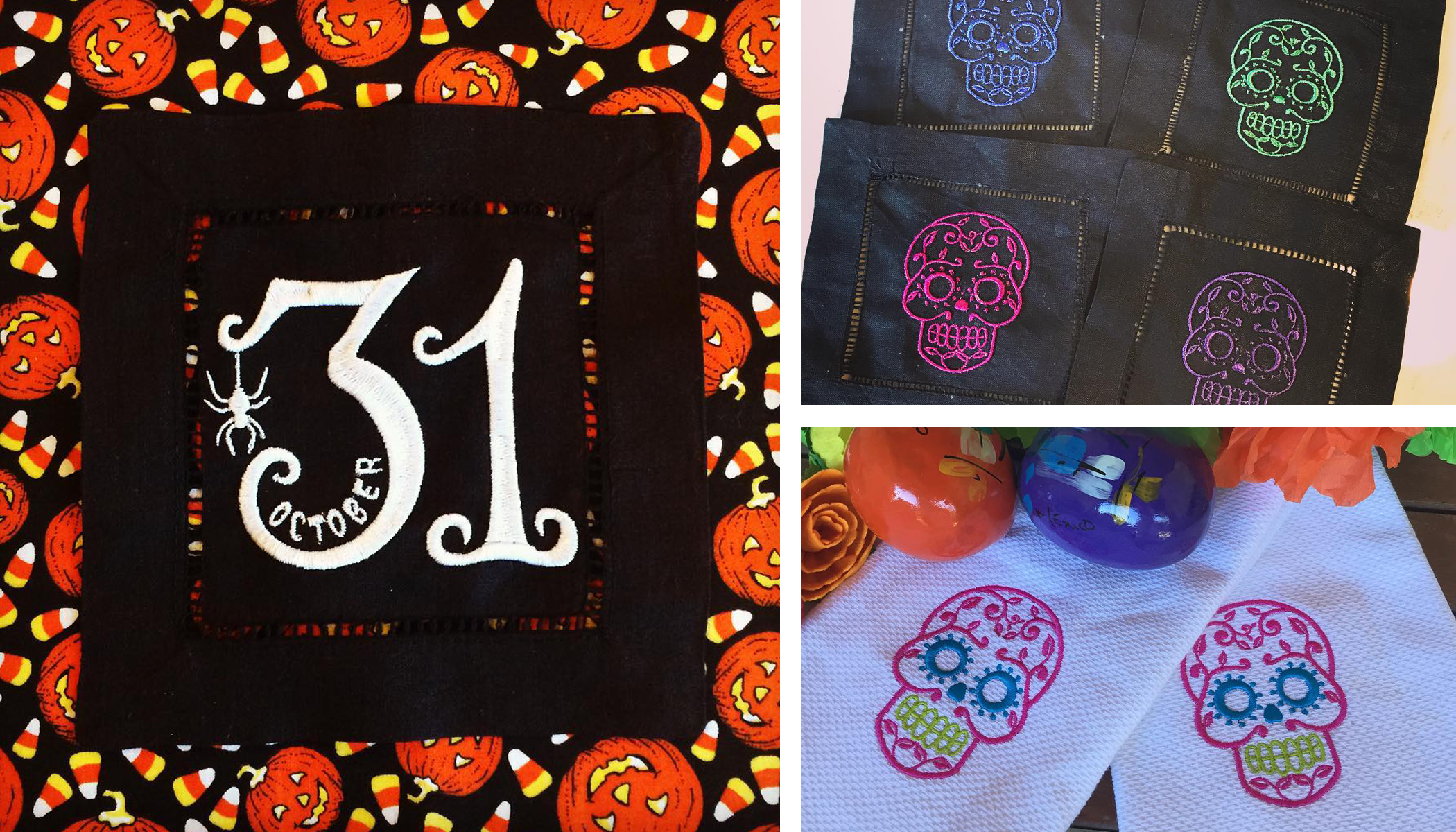 Halloween Embroidery Projects - Napkins