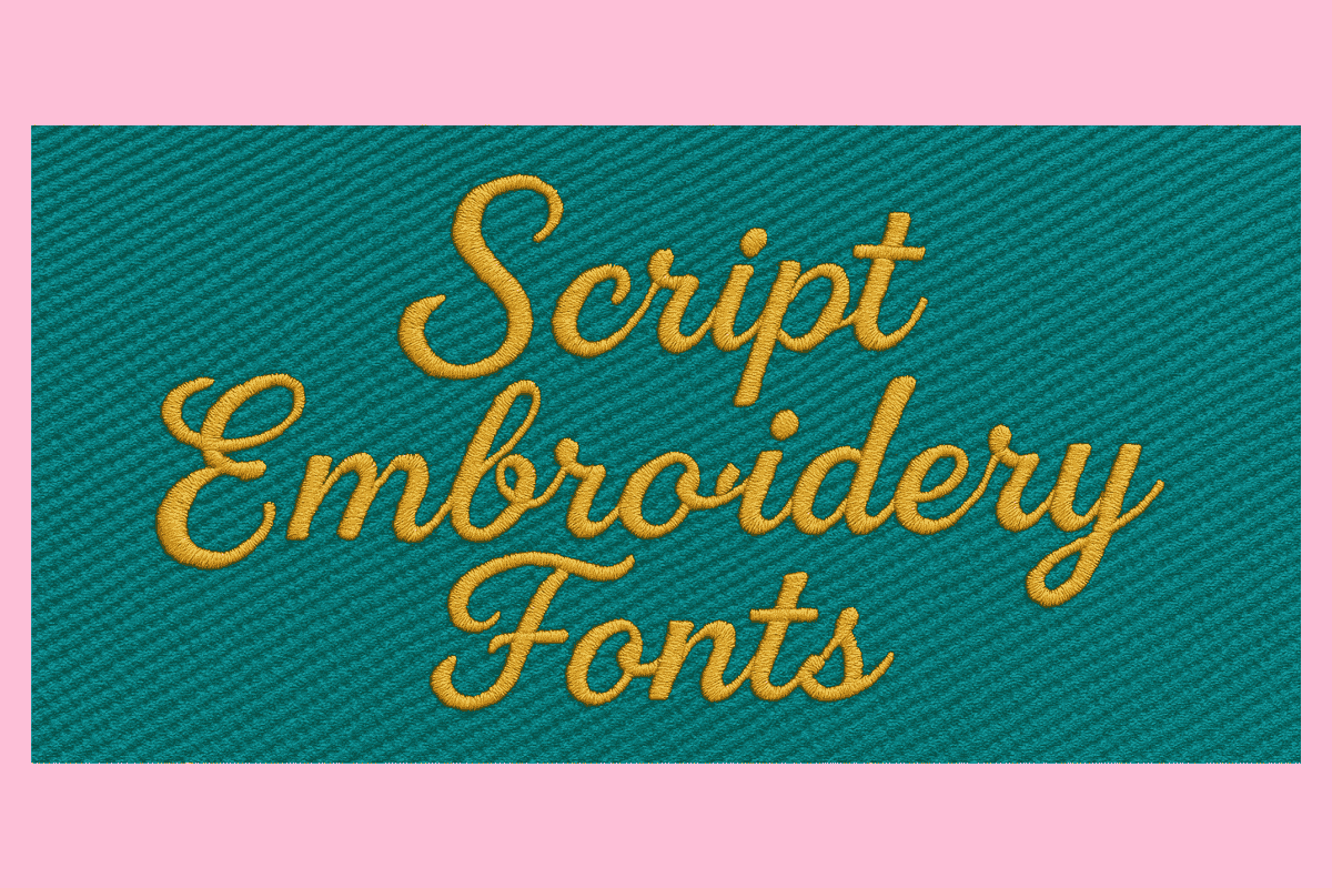 Script embrodery fonts