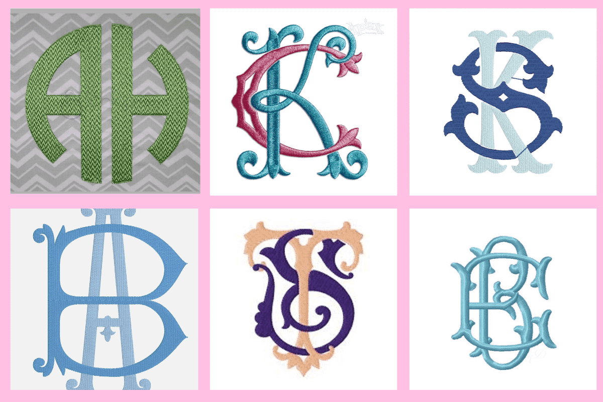 Embroidery of two-letter initials