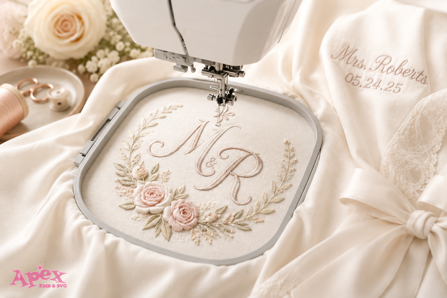 How to Embroider a Wedding Monogram