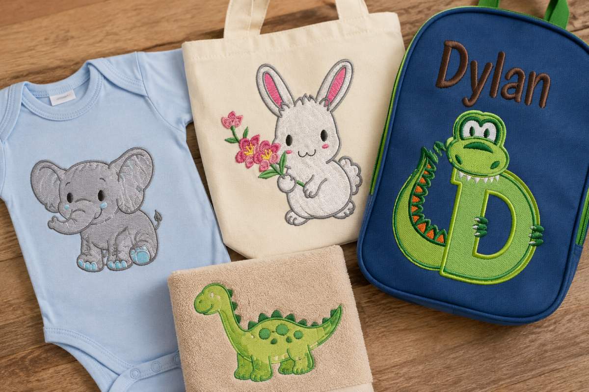 Parents want a character embroidery design the child recognizes immediately and a design that still reads clearly when stitched on a relatively small item.