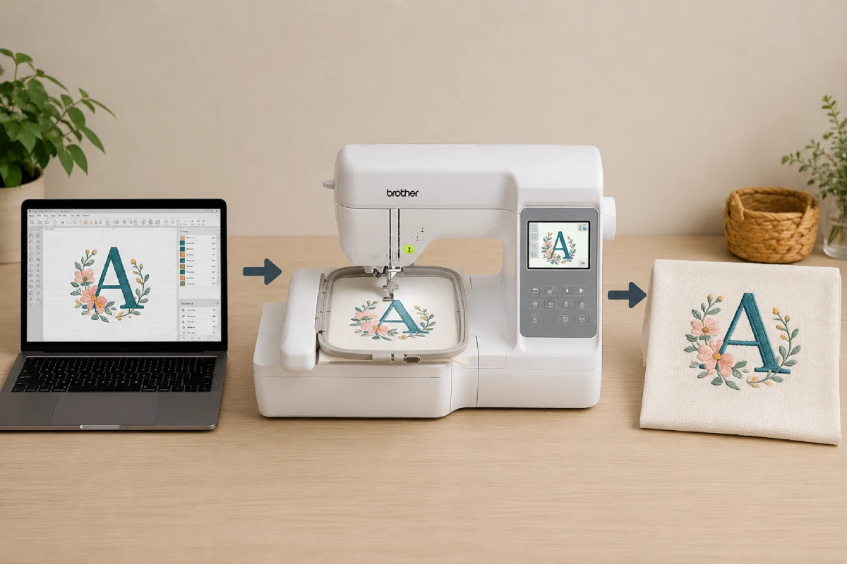Apex helps prepare machine-ready embroidery files for your fabric, hoop, and machine format.