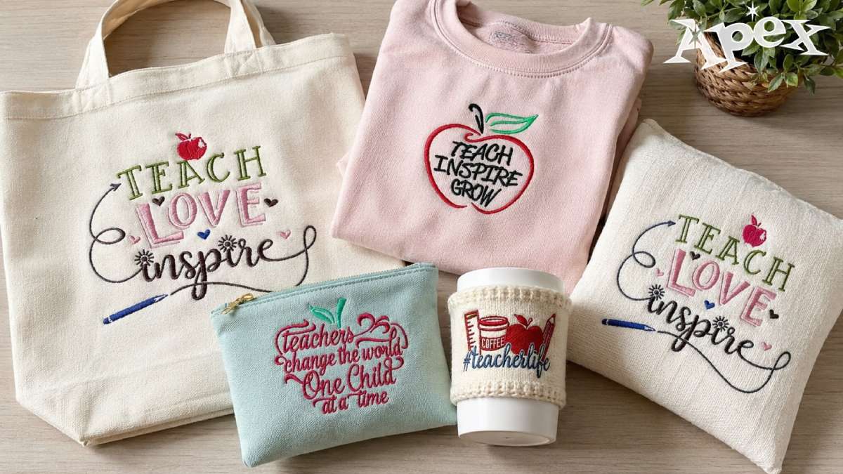 Teacher embroidery designs have their own personality.
