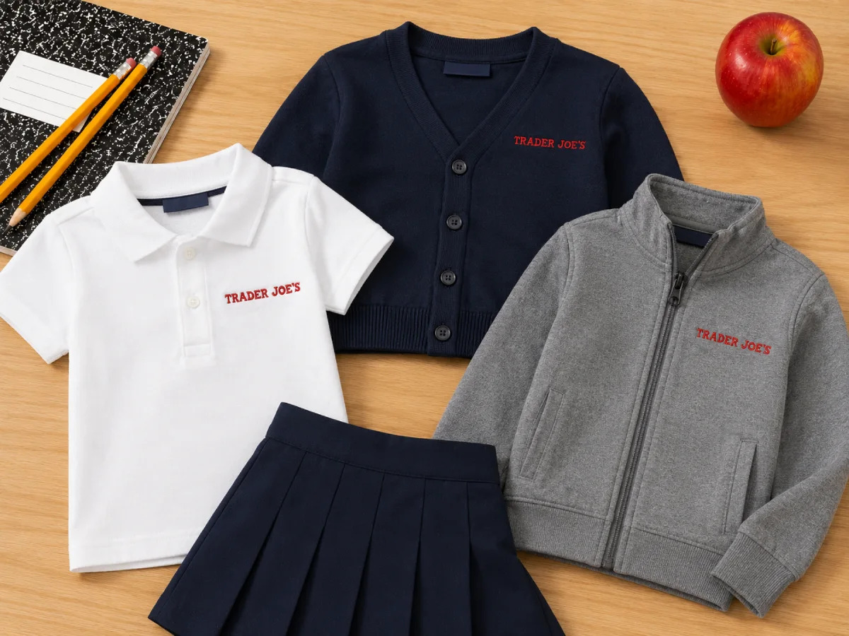 Small name embroidery on school uniforms helps keep polos, cardigans, and jackets easy to identify without making the design feel too busy.