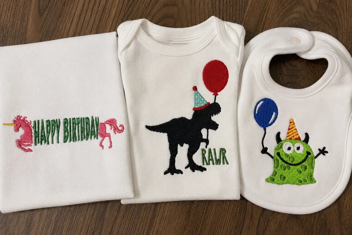 For many children, the character birthday embroidery designs more than the words.
