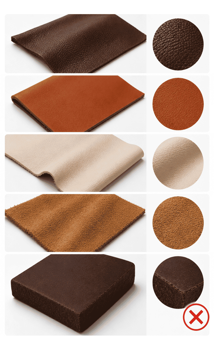 Recognize the differences between types of leather before embroidering, and choose the best type of leather for embroidery.