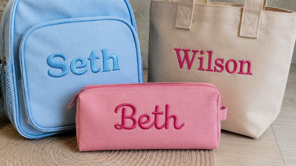 Legible Embroidery Fonts can include name patches, school items, uniforms, staff shirts, simple labels, and small accessories.