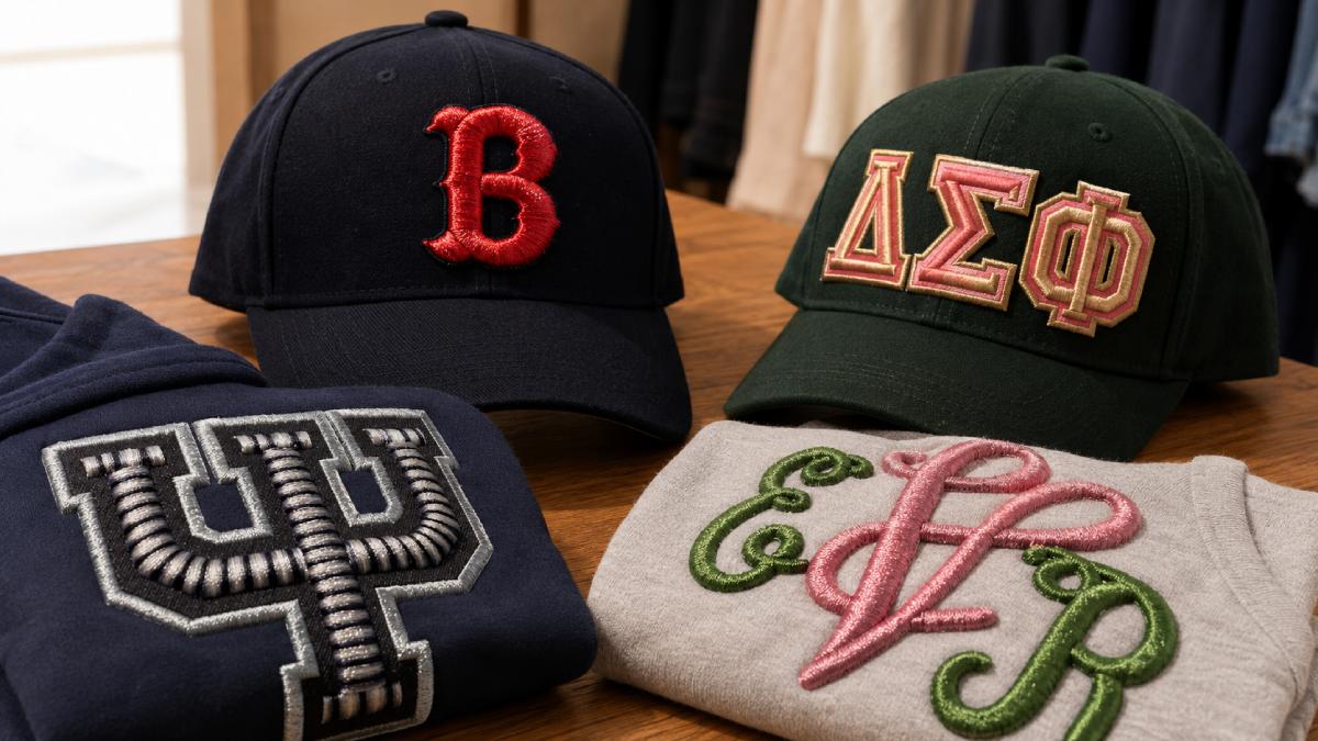 Use 3D puff fonts when you want the embroidery to stand up, not quietly blend in.