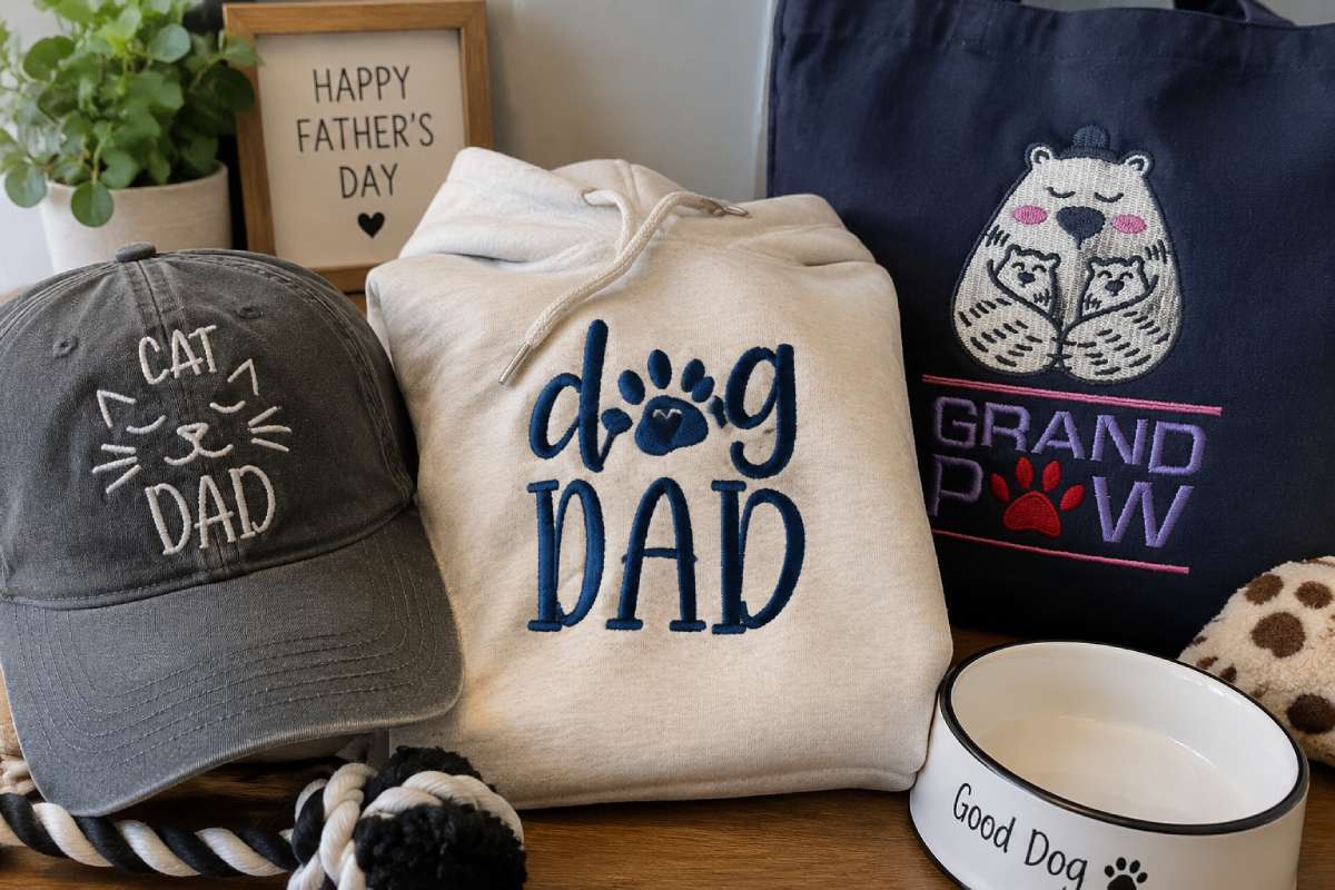 These fathers day embroidery designs work especially well for casual personalized items.