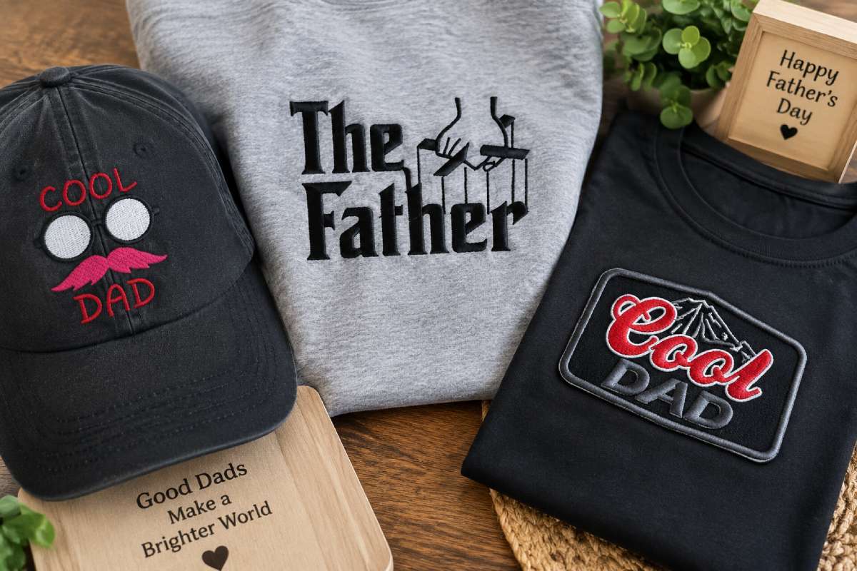 Funny dad embroidery is especially popular for casual projects because the design itself becomes a conversation starter.
