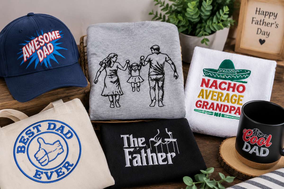 Explore Father’s Day embroidery designs featuring dad quotes, papa styles, family moments…