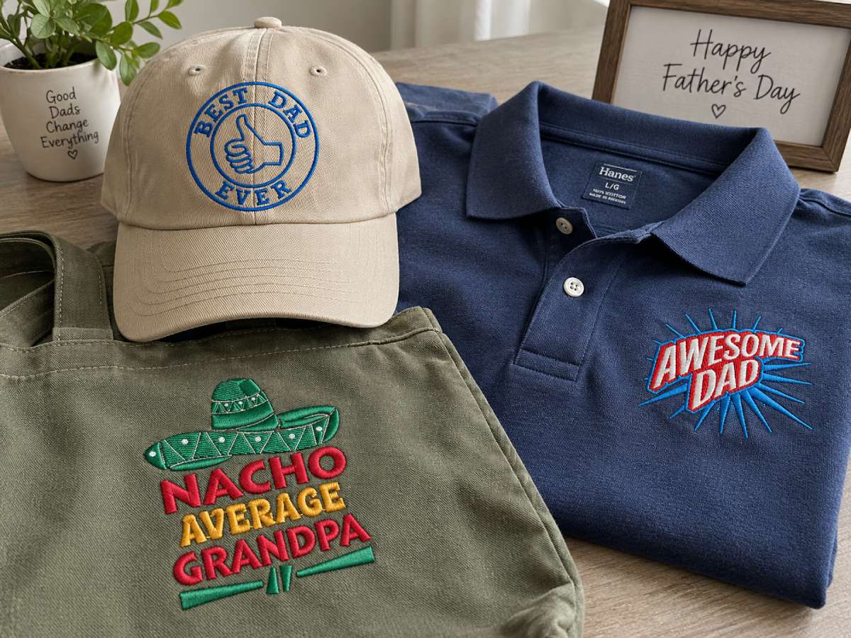 Short phrases such as “Best Dad Ever,” “Awesome Dad,” or “Super Dad” are perfect for everyday items that fathers can actually use.