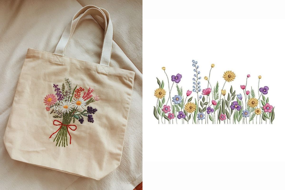 Finish and iron when embroidering handbags.